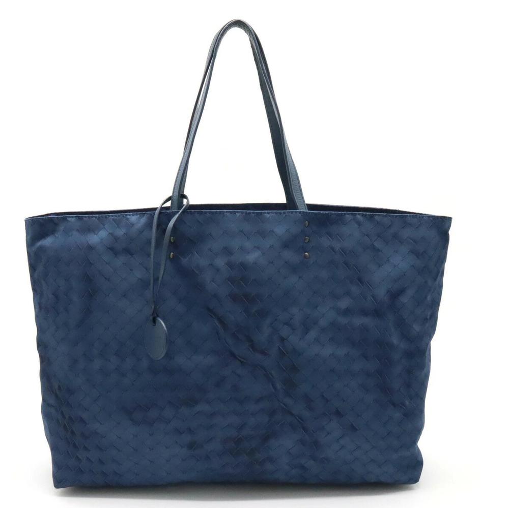 BOTTEGA VENETA Intreccio Illusion Tote Bag Shoulder Leather Blue Charm
